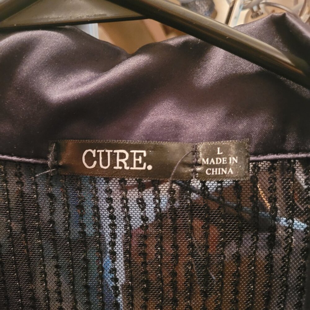 Black Sequin See Through Button Down - image 3